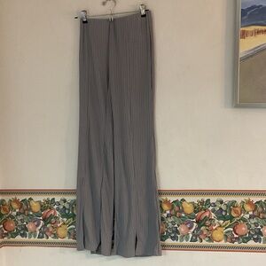 Forever 21 Ribbed Knit Flare Pants, Size S, Gray